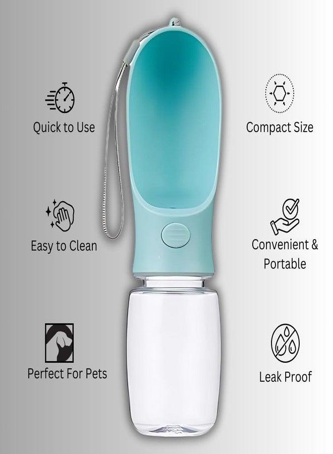 PET FUN زجاجة مياه للحيوانات الأليفة من بيت فن | موزع مياه محمول مانع للتسرب للحيوانات الأليفة | مثالي للسفر والمشي لمسافات طويلة والأنشطة الخارجية (أزرق، 350 مل) - Image 5